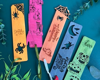 Halloween Bookmarks: Spooky Laser Cut Designs (SVG, DXF Digital File)