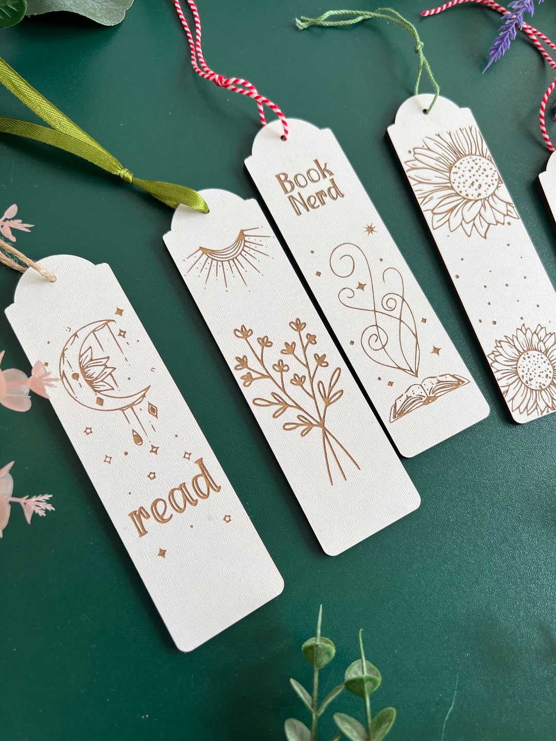 Flowers Bookmarks, Book Nerd Bookmarks, Simple Bookmarks, Design Bundle ...