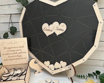 cuore a forma di esagono matrimonio dropbox guestbook, dropbox wooding, ricordi, file digitale in formato svg, progetto laser, dropbox battesimo, baby shower