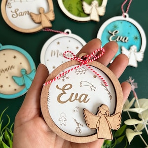 Layered Angel Christmas Ornament: Laser Cut SVG DXF (Digital Download)