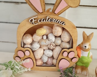 Easter Bunny Piggy Bank Egg Box - digital file - instant download - glowforge lasercut