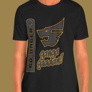 Go-Onger Black Tee Super Sentai T Shirt Custom Graphic Art Cosplay Shirts Rangers Retro Vintage 90s Tee