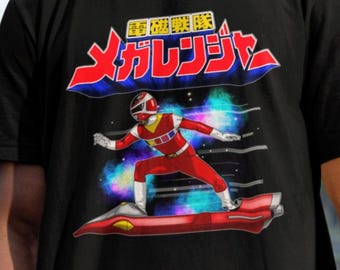 Megaranger Super Sentai T Shirt Custom Graphic Art Shirts Rangers Retro Superhero Vintage Tee