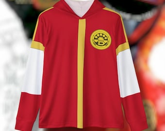 Sudadera con capucha roja Dynaman (estampado completo) Super Sentai personalizada Ligera, transpirable, para entrenar, jersey, fitness, retro