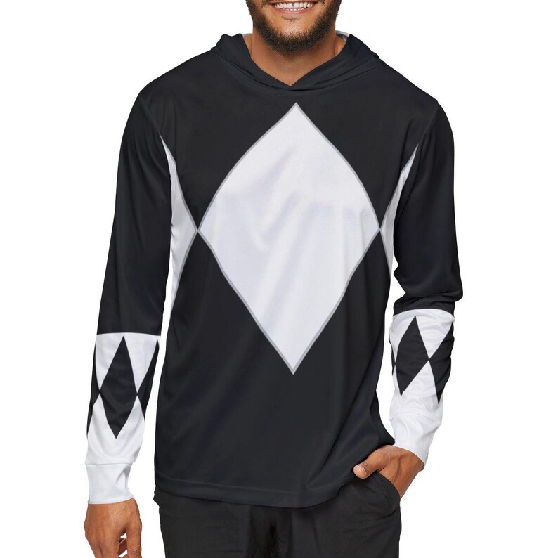 Zyuranger Black Mammoth Ranger Lightweight, Breathable, workout, pull over, fitness Hoodie (Full Print) Super Sentai Custom image 2