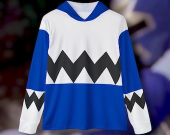 Gingamanblauwe hoodie (volledige print) Super Sentai Custom lichtgewicht, ademend, training, pullover, fitness, retro