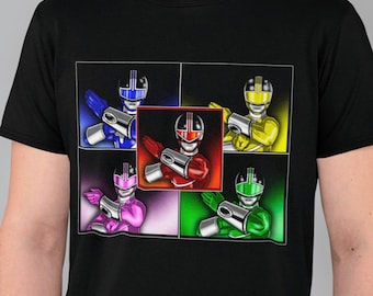 TimeRangers Super Sentai T Shirt Custom Graphic Art Shirts Rangers Retro Superhero Vintage Tee