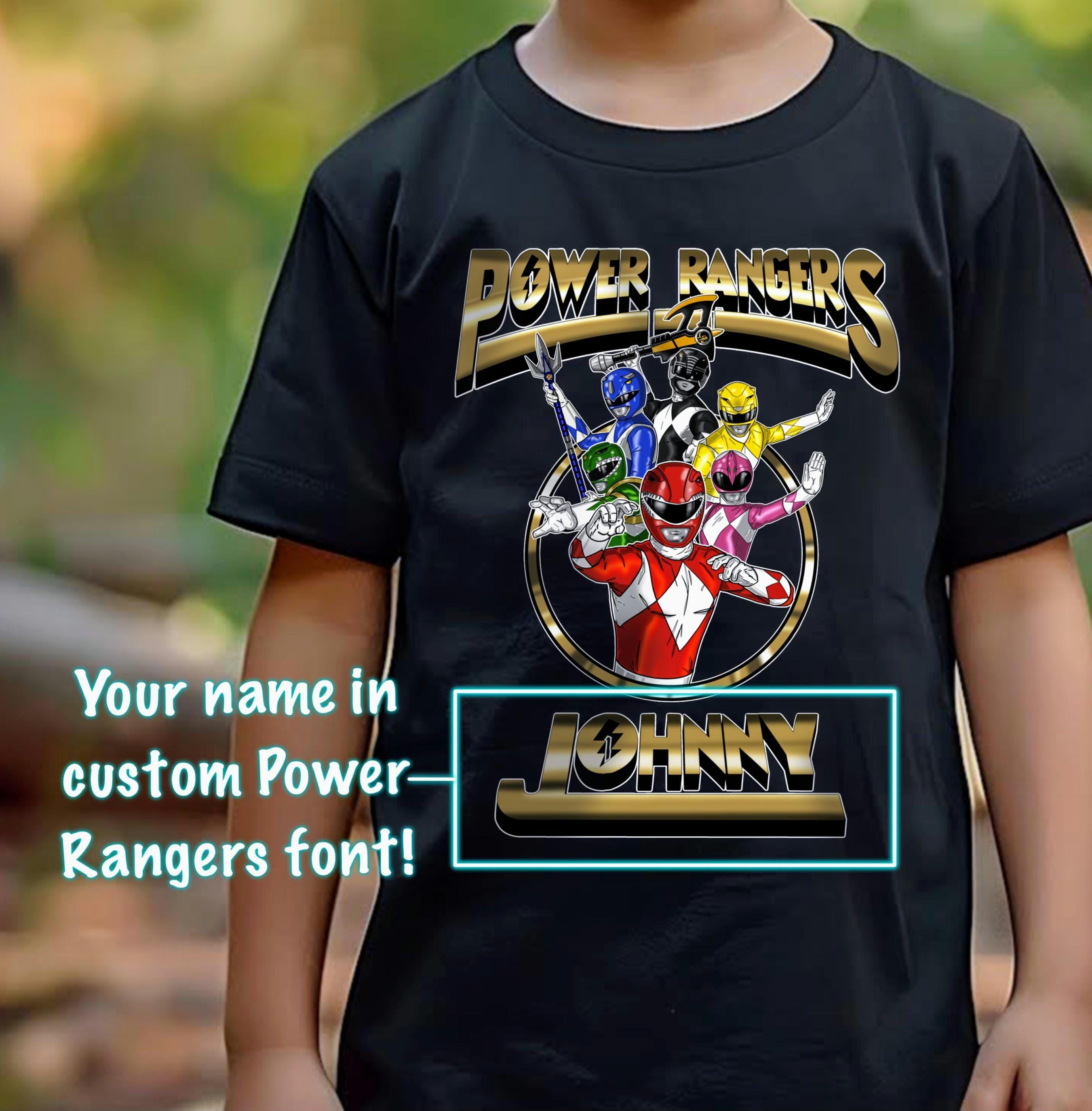Custom Power Ranger Font T Shirt Kids Birthday Christmas Gift MMPR Childrens Shirt
