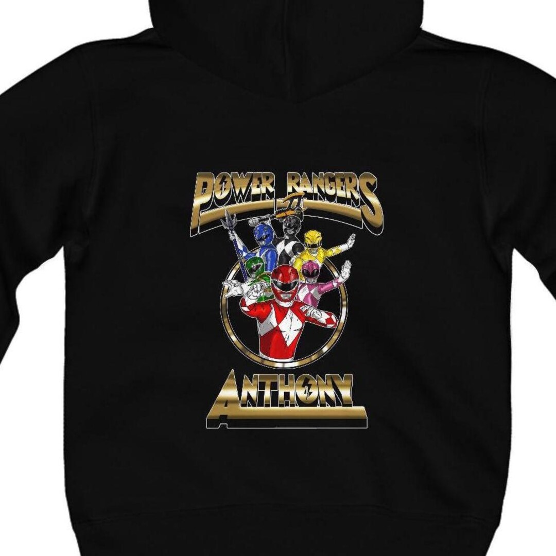 Custom Front and Back Power Ranger Font Hoodie Kids Birthday Christmas ...