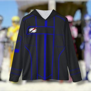 Overdrive Blue Ranger Hoodie (Full Print) Lightweight, Breathable, workout, pull over, fitness Hoodie (Full Print) Super Sentai Custom