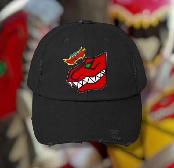 Cappello rosso Kyoryuger con logo Super Sentai, grafica personalizzata,  cosplay, magliette Rangers, retrò, vintage, anni '90