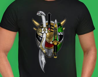 MMPR Legendary Drakkon  Super Sentai T Shirt Green Ranger Custom Graphic Art Shirts Rangers Retro Superhero Vintage Tee