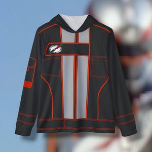 Overdrive Silver Ranger Hoodie (Full Print) Lightweight, Breathable, workout, pull over, fitness Hoodie (Full Print) Super Sentai Custom