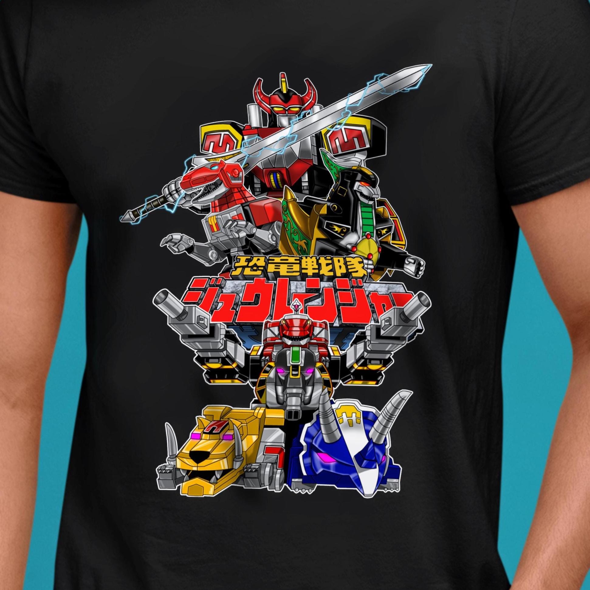 Zyuranger Zords Super Sentai T Shirt Megazord Mech Custom Graphic