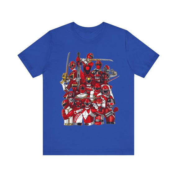 Sentai Front and Back Tee Super Sentai Red Ranger T Shirt Custom