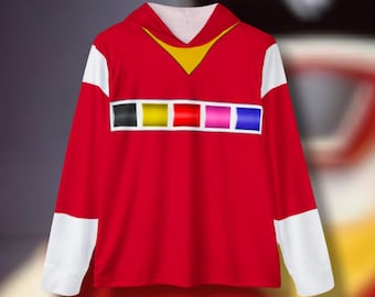 Megaranger Röd Ranger Lätt, Andningsbar, Tränings-, Pullover-, Fitness-Huvtröja (Helt Tryck) Super Sentai Anpassad I Rymden