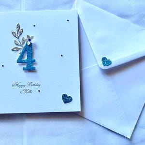 Handgefertigte Luxus personalisierte Baby Geburtstagskarte für Mutter, Frau, Freundin, Schwester, Tochter, Geburtstagsgeschenk C650