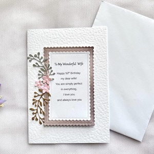 Luxury Handmade Personalised Birthday Card, Mum, Wife, Girlfriend, Sister, Girlfriend, Birthday Gift C1001