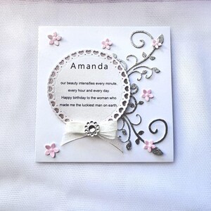 Carte d'anniversaire personnalisée de luxe faite main avec enveloppe, carte d'anniversaire amour 3D C628
