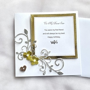 Carte d'anniversaire personnalisée de luxe faite main avec enveloppe, cadeau d'anniversaire, femme, soeur, fille, maman C002