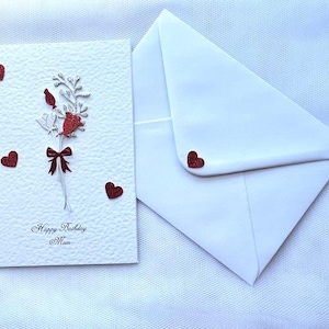 Carte d'anniversaire personnalisée de luxe faite main pour petite amie, femme, maman, fille, soeur, cadeau d'anniversaire C504