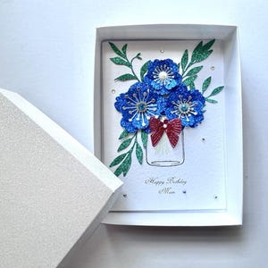 Luxury Personalised Handmade Birthday Card, 3D Flower Birthday Card  C634