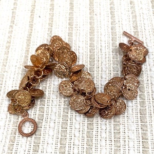 Rose Gold Coin Charm Bracelet - NA-442