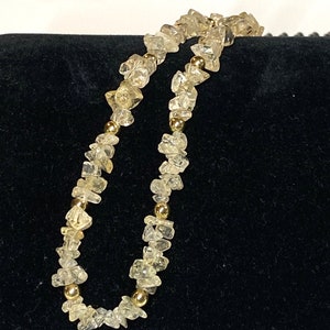 Citrine and Gold Collar Necklace or Wrap Bracelet - NA-323C, yellow necklace, citrine chip necklace, citrine beaded necklace, healing