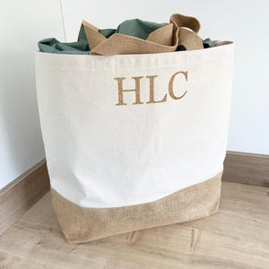 Personalised Large Tote Bag, Custom Beach Bag, Zipped Travel Tote, Holiday Bag, Shopping Bag, Personalized Weekend Bag, Summer Holiday Bag Bild 3