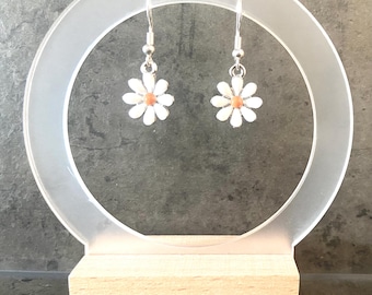 Earrings, Colourful Daisy Earrings, 925 Sterling Silver Hypoallergenic back, Dangle Flower Earring, Silver Gold Jewellery, Matching Necklace