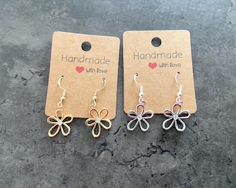 Earrings, Daisy Earrings, 925 Sterling Silver Hypoallergenic back, Dangle Earrings, Flower Earrings, Silver Gold Dimonte Earrings Jewellery