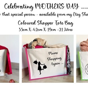 Personalised Shopping Bag, Crafting Bag, Customised Tote Bag, Mothers Day Gift, Present for Granny, Celebrate Mothers Day, Reusable Shopper image 10