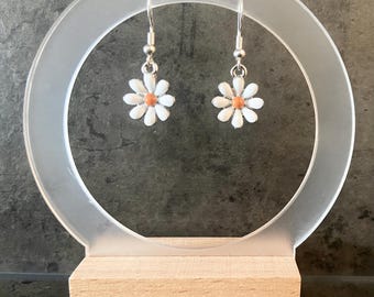 Earrings, Colourful Daisy Earrings, 925 Sterling Silver Hypoallergenic back, Dangle Flower Earrings, Silver Gold Earrings Jewellery