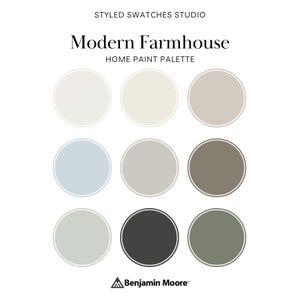 Benjamin Moore Modern Farmhouse Paint Color Palette | Neutral Home Paint Guide | Printable PDF 2025