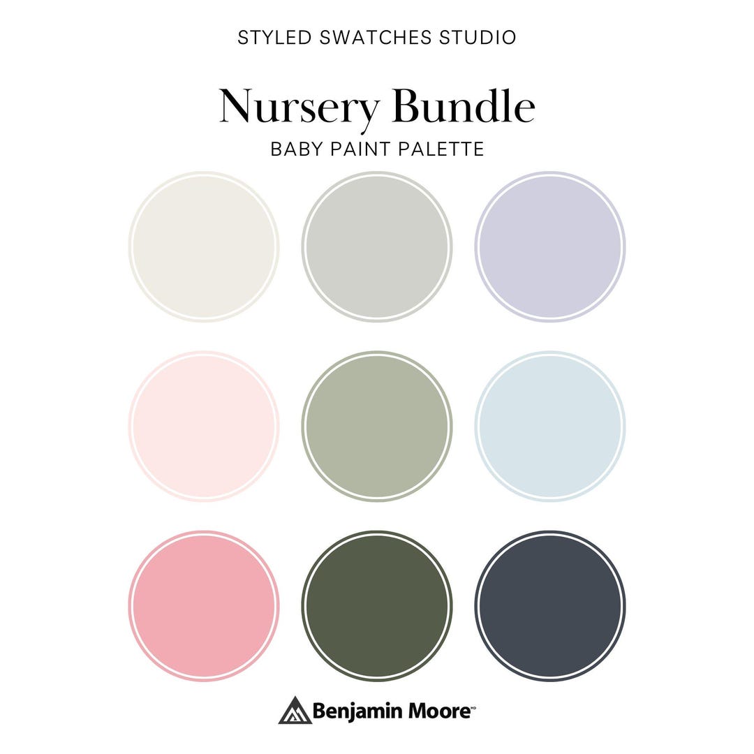 Benjamin Moore Nursery Bundle Paint Color Palette | Neutral Home Paint ...