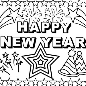 Happy New Year 2023 Coloring Sheet