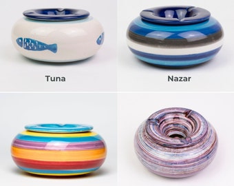 Ceramic Ashtray With Lid Home Personality Creative Retro Windproof And Dustproof trauce - different colors - Valentine's Day gift