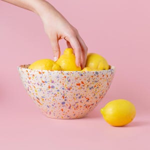 Reusable salad serving tools 1,5L - 21cm - Ceramic kitchen accessories - Multifunctional salad tosser Unique centerpiece -Gift for her CARNA