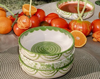 手描きセラミック製ニンニクおろし皿 – スペイン製ハンドメイド