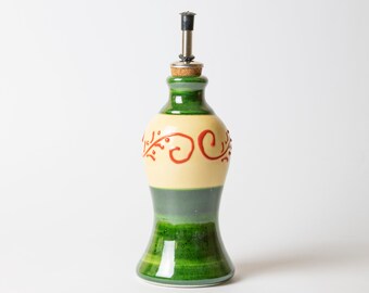 Handcrafted Vintage-Style Ceramic Oil Dispenser - Rustic Decor for Country House - Unique and Eco-Friendly Oil Pourer. Farmhouse