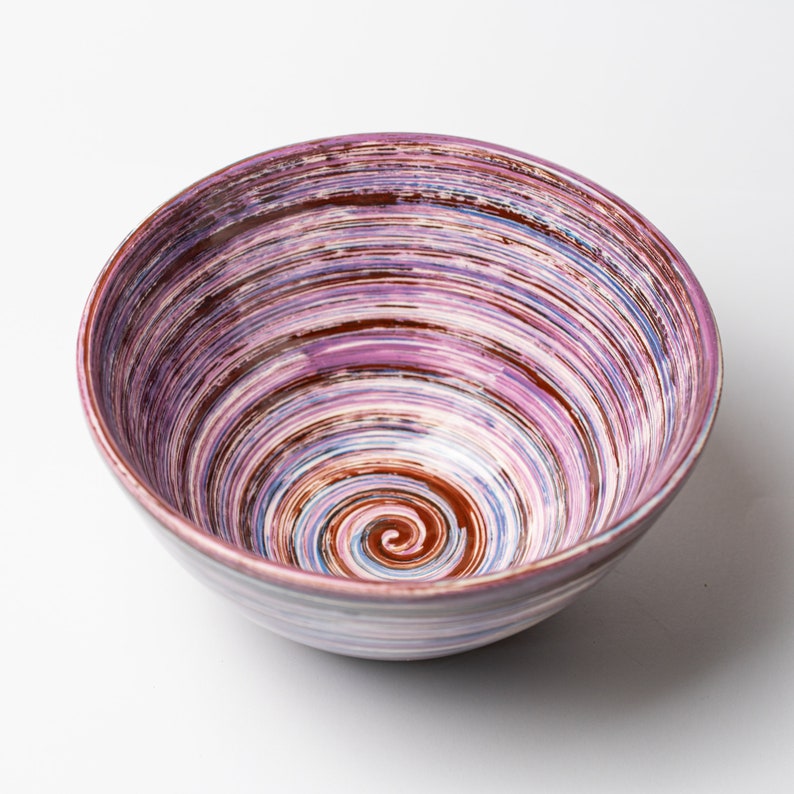 Large Ceramic Bowl Handmade Purple Kitchen Decor 21 CM / LAVANDA image 5