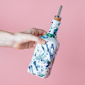 Handgemaakte keramische oliedispenser - Oceanic Kitchen Decor 475ml - Koraal