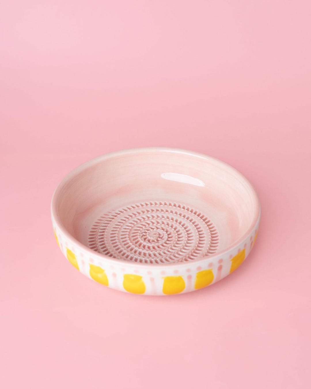 Handcrafted Ceramic Ginger/Garlic Grater Plate - Made in Spain - Valentina - Small 12.5 x 2.5 cm