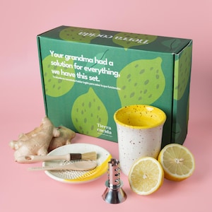 Handcrafted Ceramic Ginger Grater & Lemon Squeezer Set - Eco-Friendly, Wellness Tea, mother day gift -Grater plate ginger lemon