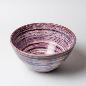 Large Ceramic Bowl Handmade Purple Kitchen Decor 21 CM / LAVANDA image 4