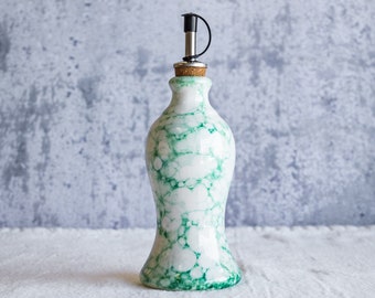 Olive Oil Bottle - Handmade Ceramic - Green/Blue - Modern Decor - Dispenser - Unique Gift / POSEIDON