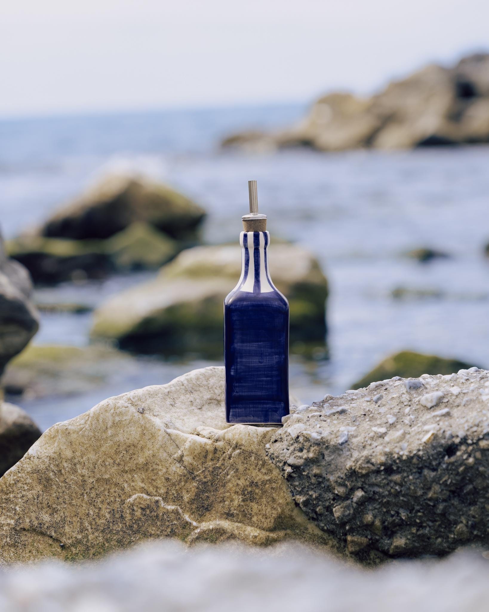 Keramik-Ölspender Im Japanischen Stil – Für Olivenöl, Essig & Saucen, Blau