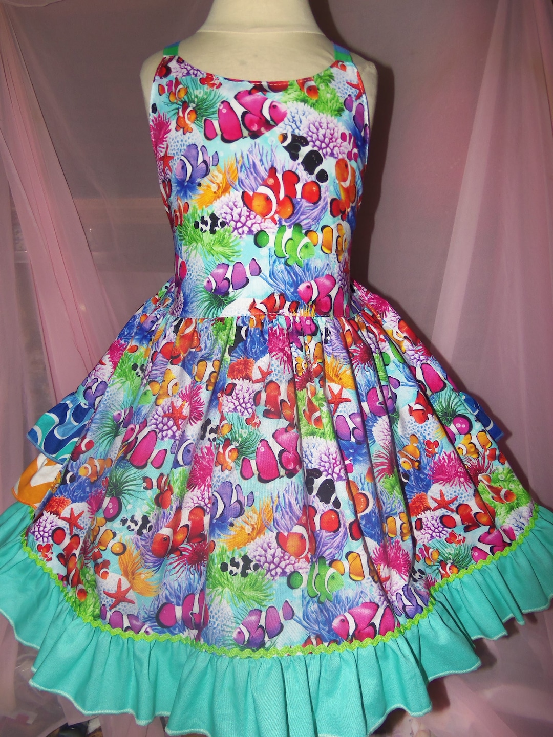 Rainbow Fish Aquarium Day Sweet Girld Summer Beach School Etsy