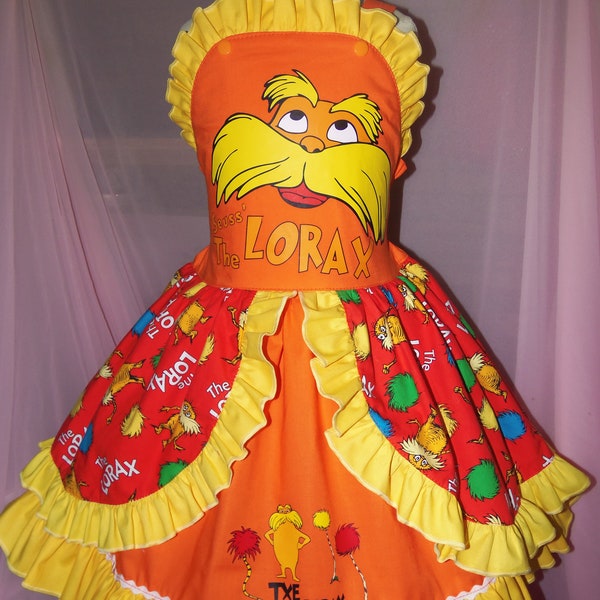 Orange Man Forest  School Day  Vintage RARE fabric  Girl's Dress Size 4t