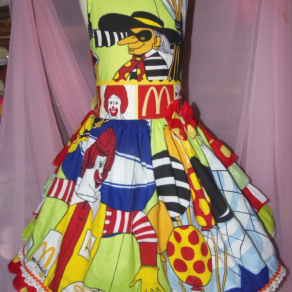 McDonalds  Vintage RARE fabric  Girl's Dress Size 6/7